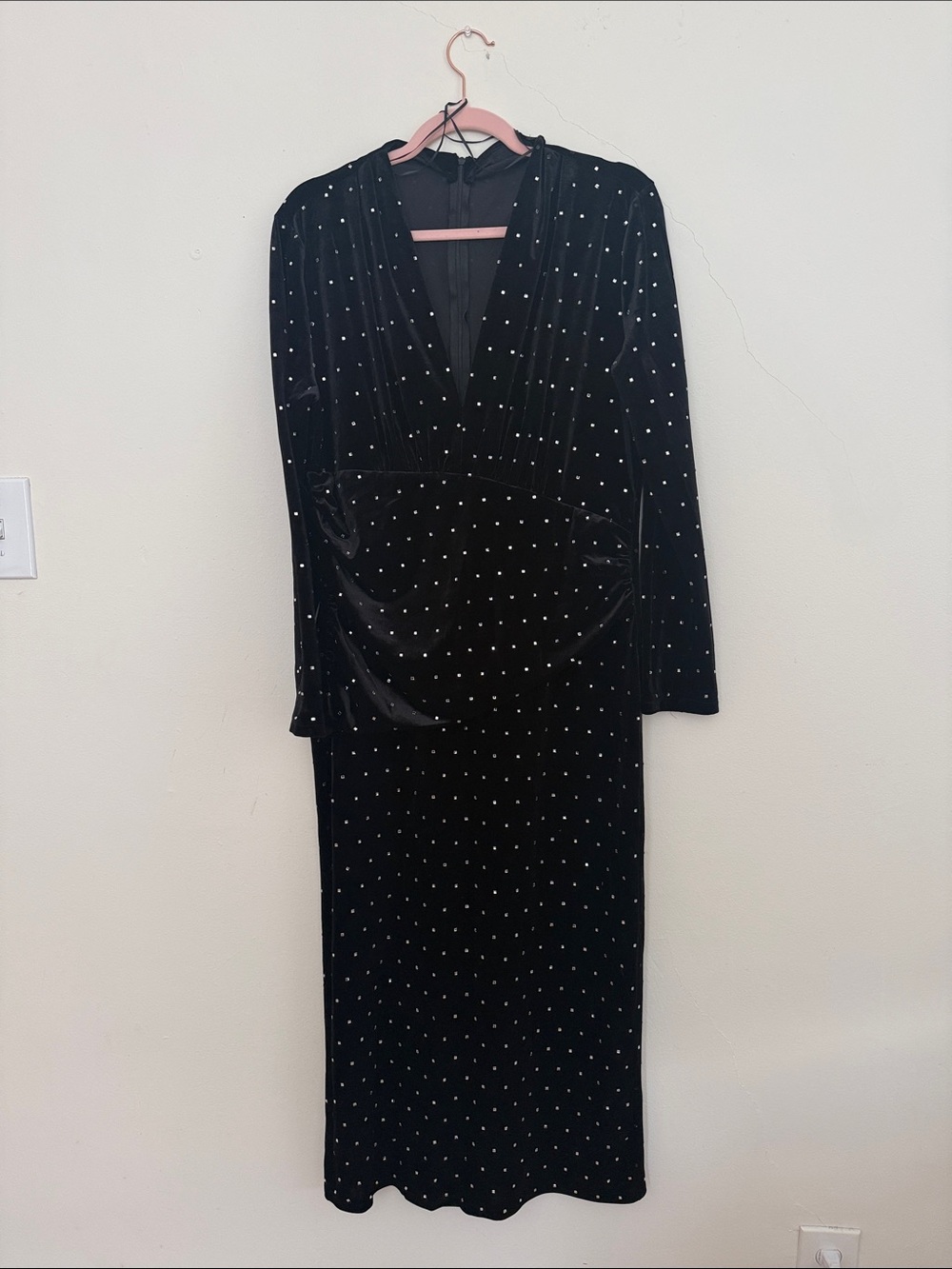 Zara Black Velvet Midi dress